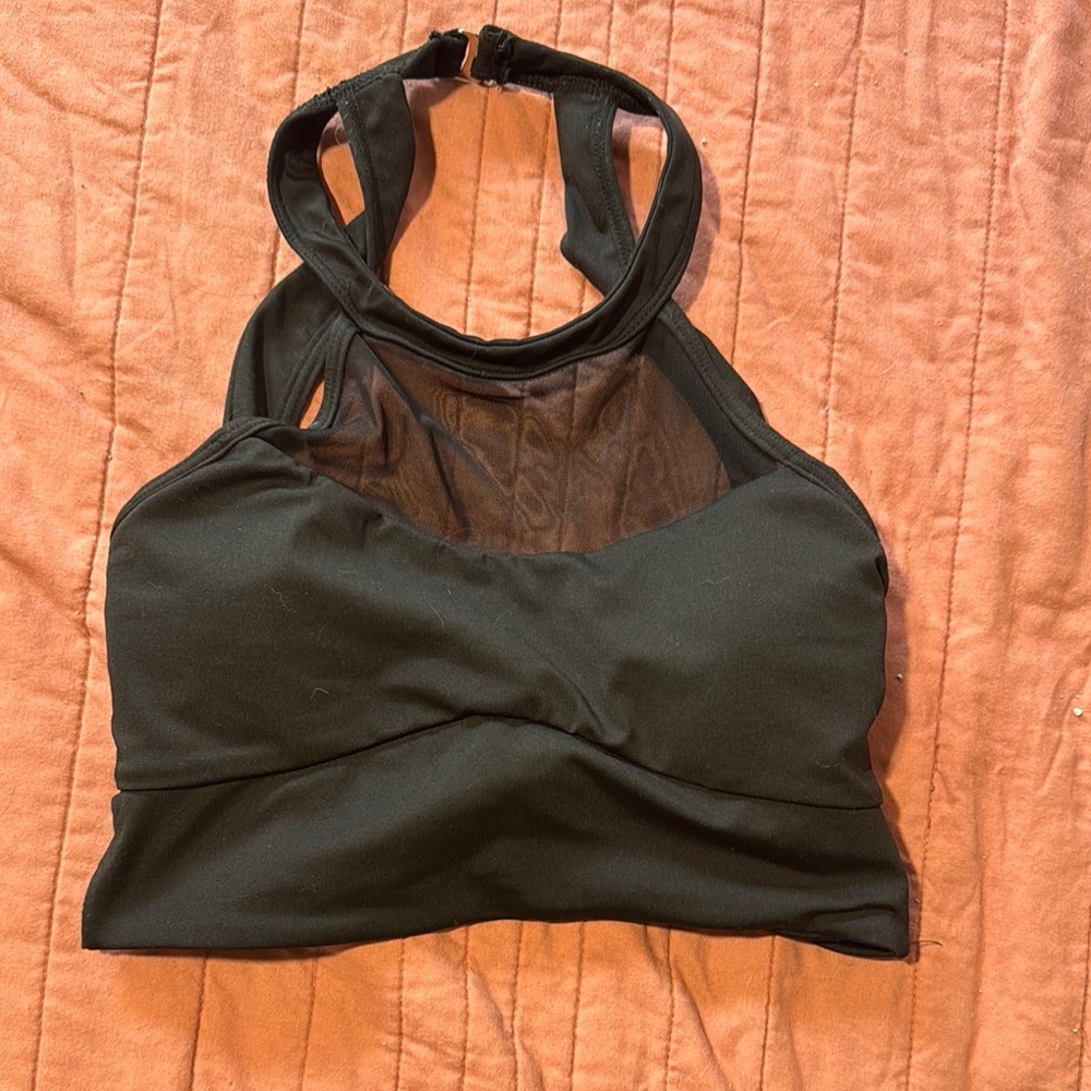 Black Mesh Halter Bralette